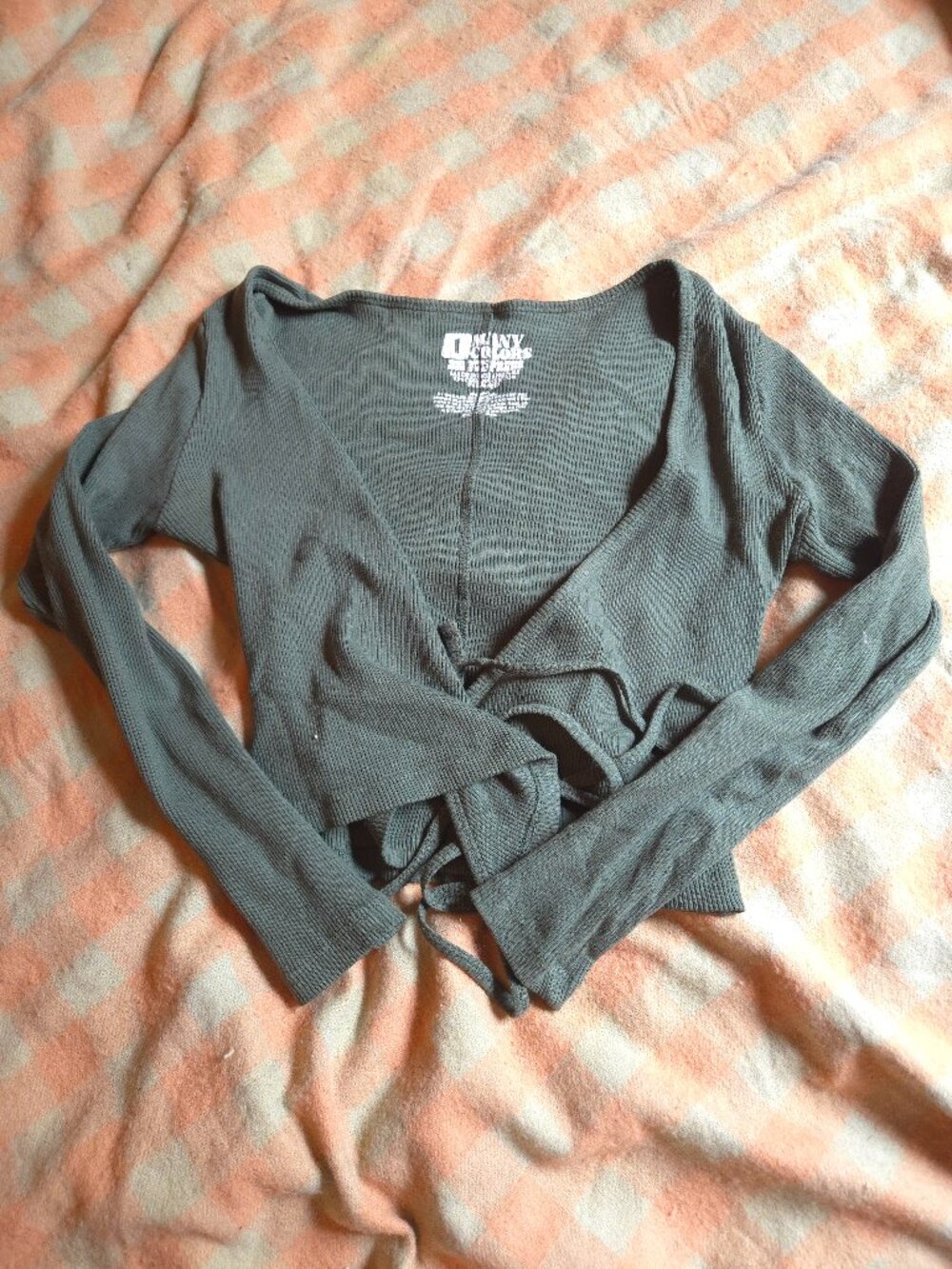 Big Bud Press Sz 1 emerald ribbed wrap top